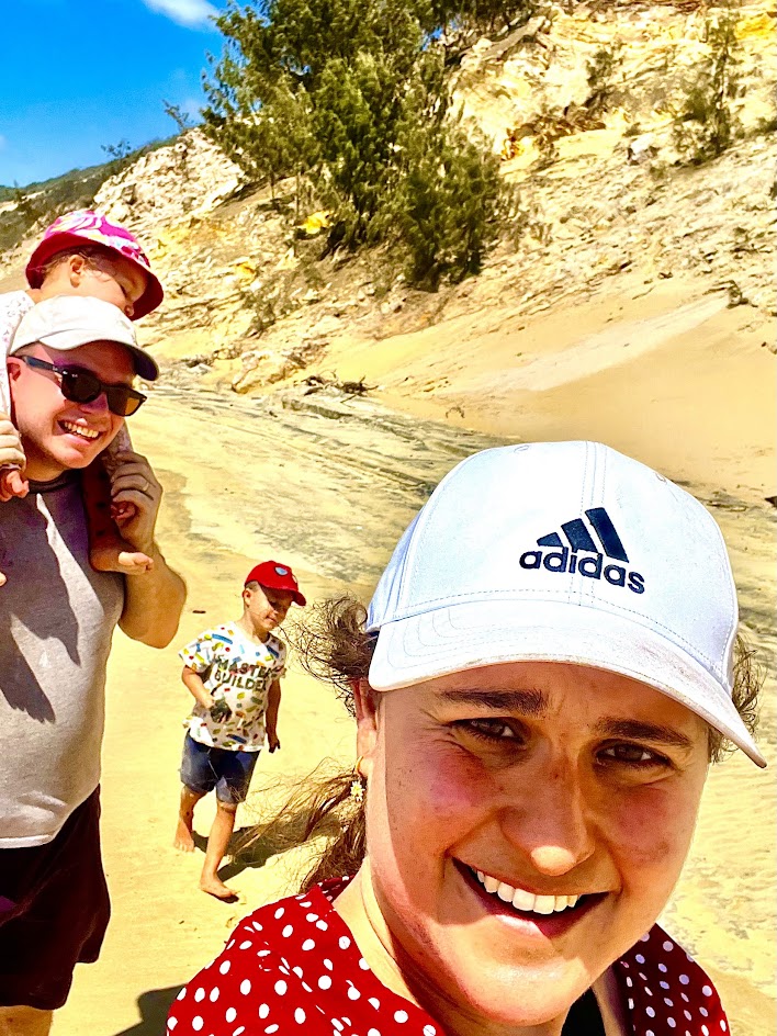 Telissia and her family camping and hiking together outdoors